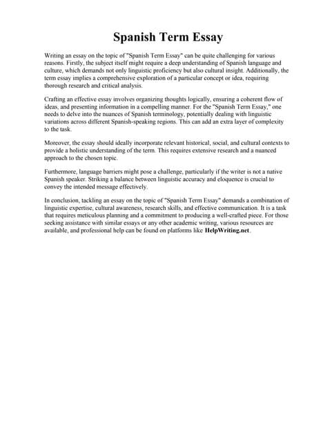 spanish essa|100 word spanish essay.